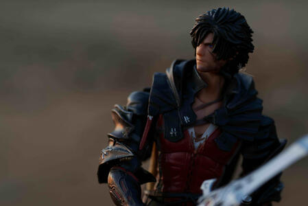 toy photography of clive rosfield from the video game final fantasy 16