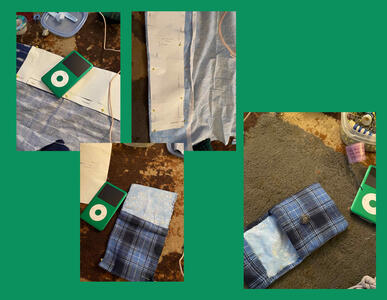 process photos of making a small pouch for my ipod