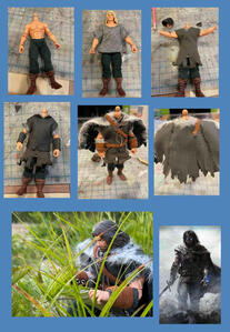 a collection of progress shots of a custom figure of Talion from the video games Shadow of Mordor and Shadow of War