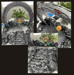 progress collage of making a mini stargate prop pt2